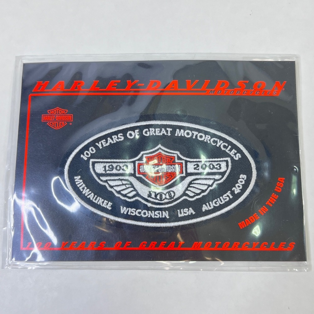 Harley-Davidson 100th Anniversary Patch 1903-2003 Oval Embroidered Made in USA